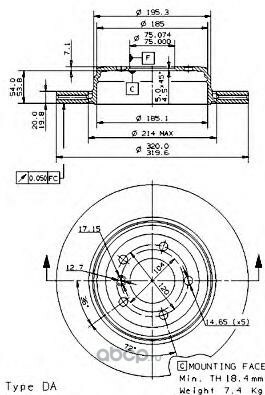Brembo Тормозной диск